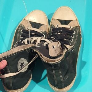 Converse Men's High-Top Sneakers - Dark Green and Cream